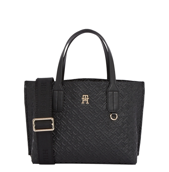 Τσάντα TOMMY HILFIGER TH Monogram Embossed Tote 16473 Μαύρo