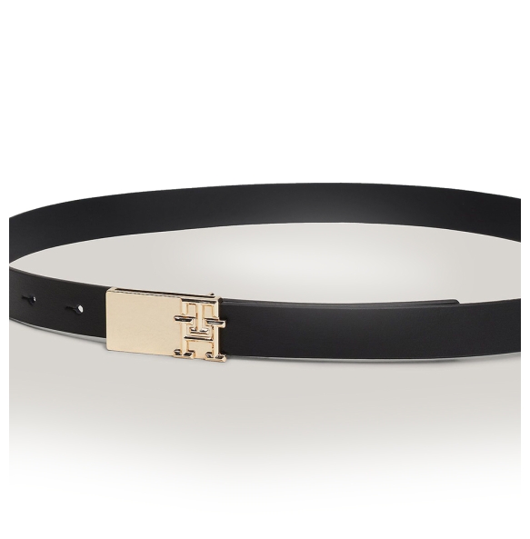 Ζώνη TOMMY HILFIGER Heritage High Waist Leather Belt 16609 Μαύρη