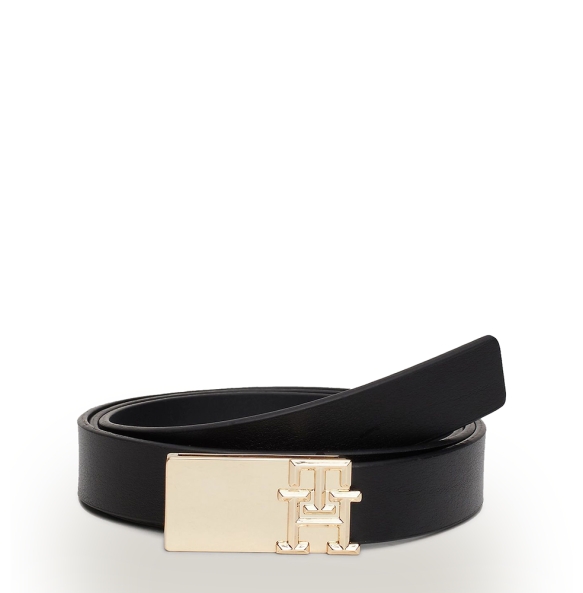 Ζώνη TOMMY HILFIGER Heritage High Waist Leather Belt 16609 Μαύρη