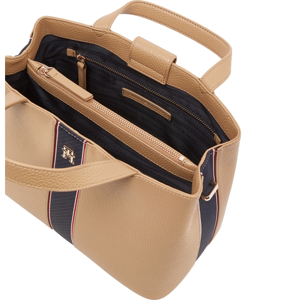 Τσάντα TOMMY HILFIGER TH Monogram Satchel 16873 Μπεζ