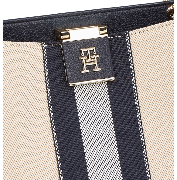 Τσάντα TOMMY HILFGER TH Mini Tote Canvas Stripe 17435 Μπλε