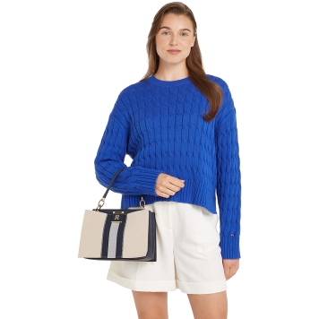 Τσάντα TOMMY HILFGER TH Mini Tote Canvas Stripe 17435 Μπλε