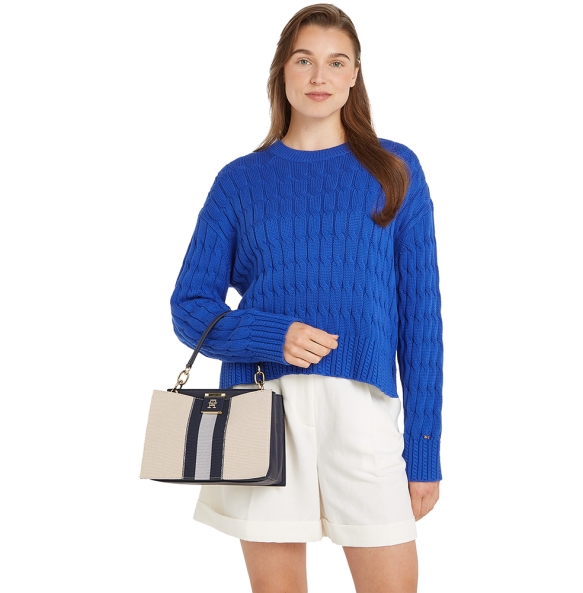 Τσάντα TOMMY HILFGER TH Mini Tote Canvas Stripe 17435 Μπλε