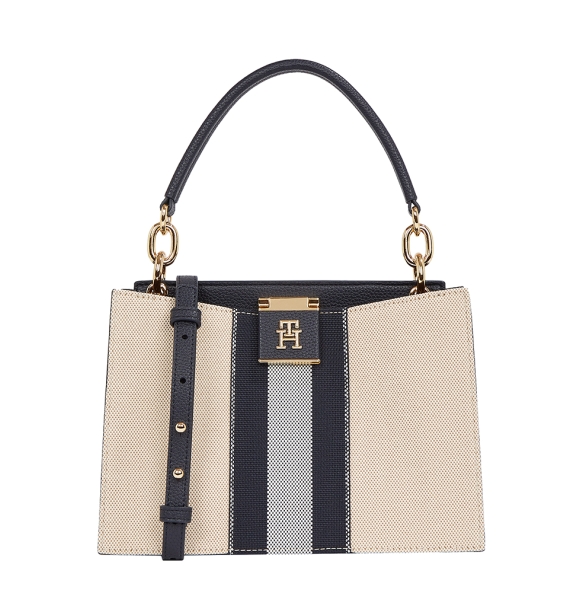 Τσάντα TOMMY HILFGER TH Mini Tote Canvas Stripe 17435 Μπλε