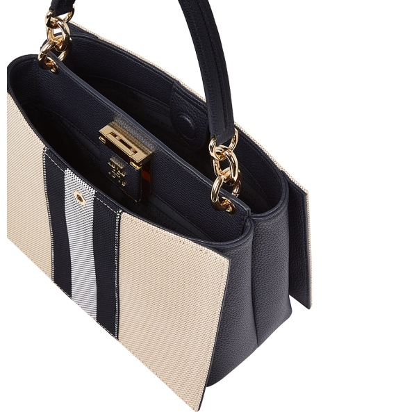 Τσάντα TOMMY HILFGER TH Mini Tote Canvas Stripe 17435 Μπλε