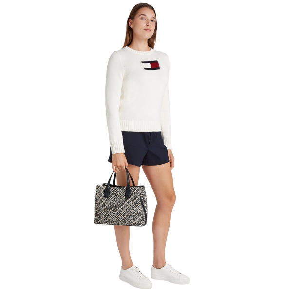 Τσάντα TOMMY HILFIGER TH Jacquard Satchel 17444 Μπλε
