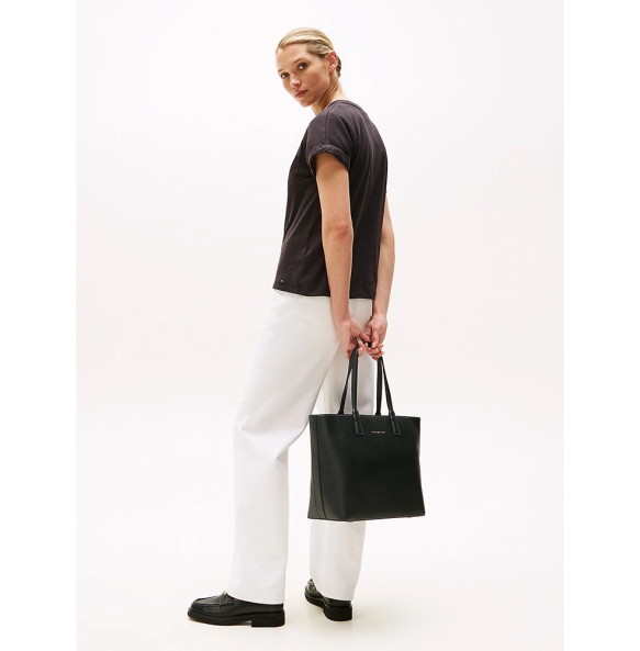 Τσάντα TOMMY HILFIGER TH Logotape Tote Bag 17449 Μαύρο