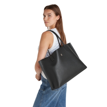 Τσάντα TOMMY HILFIGER TH Monogram Distinct Tote 17461 Μαύρο