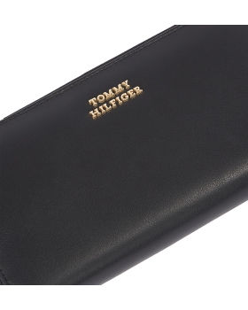 Πορτοφόλι TOMMY HILFIGER TH Leather Zip Around 17498 Μαύρο