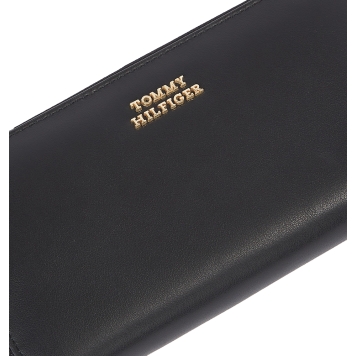 Πορτοφόλι TOMMY HILFIGER TH Leather Slg Large Zip Around 17498 Μαύρο