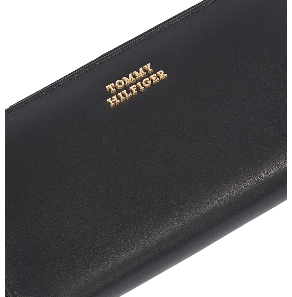 Πορτοφόλι TOMMY HILFIGER TH Leather Slg Large Zip Around 17498 Μαύρο