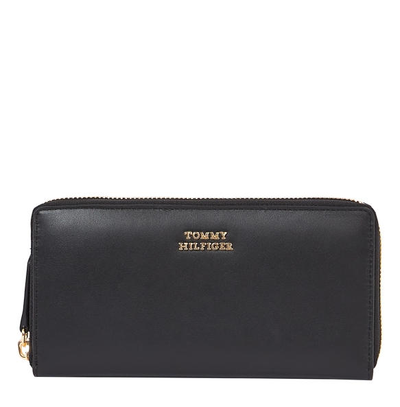 Πορτοφόλι TOMMY HILFIGER TH Leather Slg Large Zip Around 17498 Μαύρο