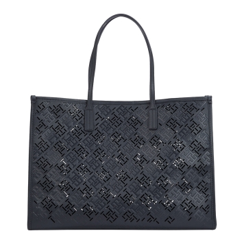 Τσάντα TOMMY HILFIGER TH City Monogram Tote 17501 Μπλε