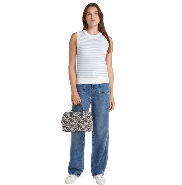 Τσάντα TOMMY HILFIGER TH Jacquard Med Duffle17633 Μπλε