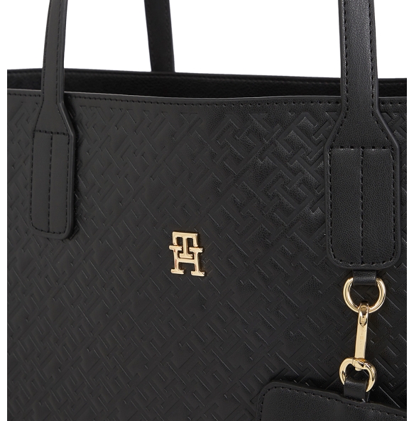 Τσάντα TOMMY HILFIGER TH Icon Monogram Tote Bag 17687 Μαύρο