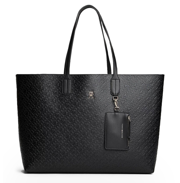 Τσάντα TOMMY HILFIGER TH Icon Monogram Tote Bag 17687 Μαύρο
