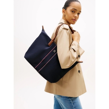 Τσάντα TOMMY HILFIGER TH Popette Monogram Tote 17706 Μπλε