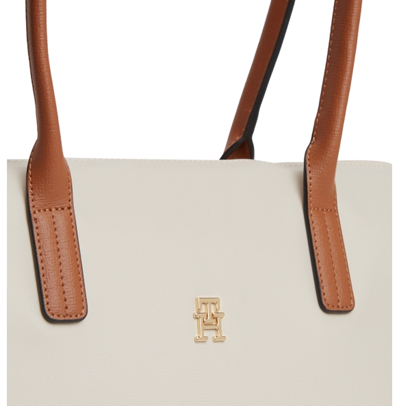 Τσάντα TOMMY HILFIGER TH Popette Monogram Tote 17711 Μπεζ