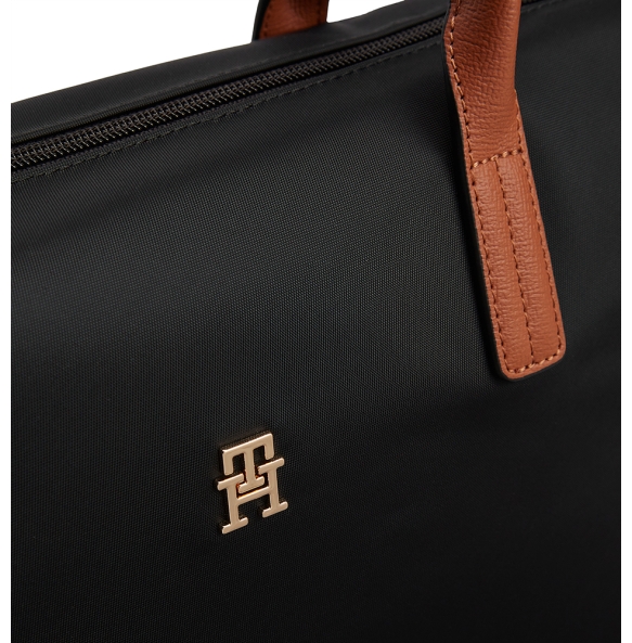 Τσάντα TOMMY HILFIGER TH Popette Monogram Tote 17711 Μαύρο