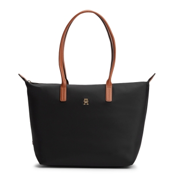 Τσάντα TOMMY HILFIGER TH Popette Monogram Tote 17711 Μαύρο