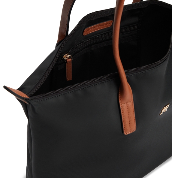 Τσάντα TOMMY HILFIGER TH Popette Monogram Tote 17711 Μαύρο