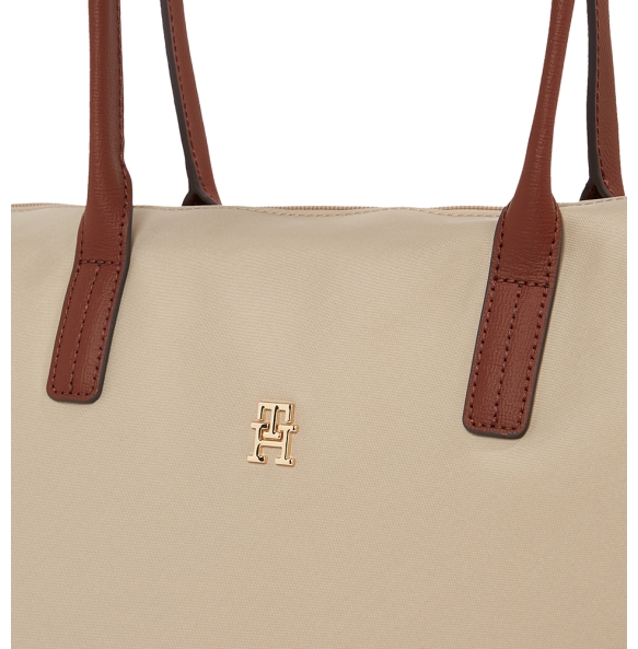 Τσάντα TOMMY HILFIGER TH Popette Monogram Tote 17711 Μπεζ