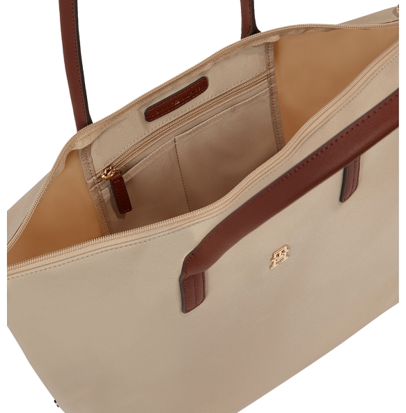 Τσάντα TOMMY HILFIGER TH Popette Monogram Tote 17711 Μπεζ