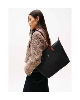 Τσάντα TOMMY HILFIGER TH Popette Monogram Tote 17711 Μαύρο