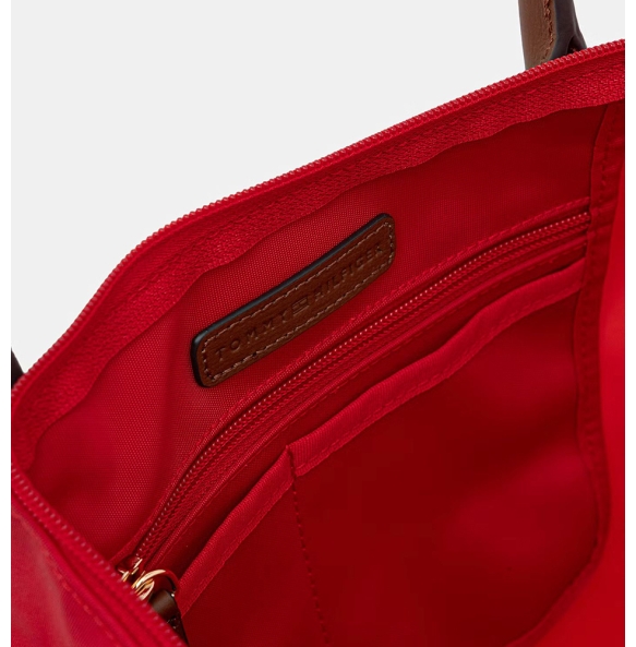 Τσάντα TOMMY HILFIGER TH Popette Monogram Tote 17711 Κόκκινο
