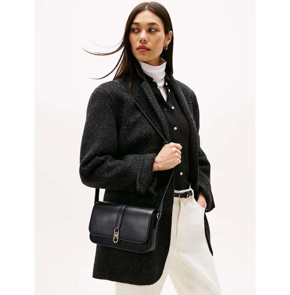 Τσάντα TOMMY HILFIGER TH Libre Flap Crossover 17723 Μαύρο Τσάντα TOMMY HILFIGER TH Libre Flap Crossover 17723 Μαύρο