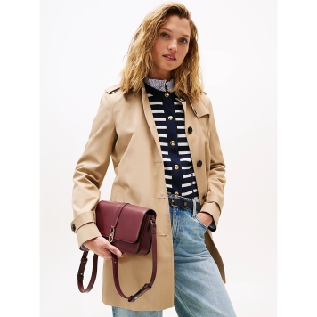 Τσάντα TOMMY HILFIGER TH Libre Flap Crossover 17723 Μπορντώ