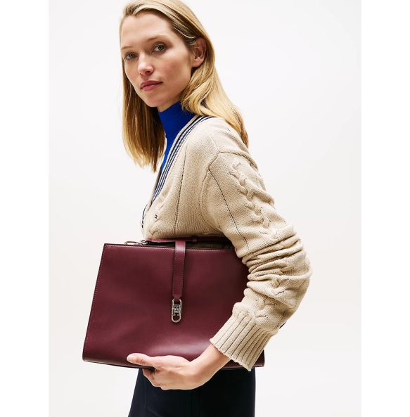 Τσάντα TOMMY HILFIGER TH Libre Satchel Crossbody 17724 Μπορντώ Τσάντα TOMMY HILFIGER TH Libre Satchel Crossbody 17724 Μπορντώ