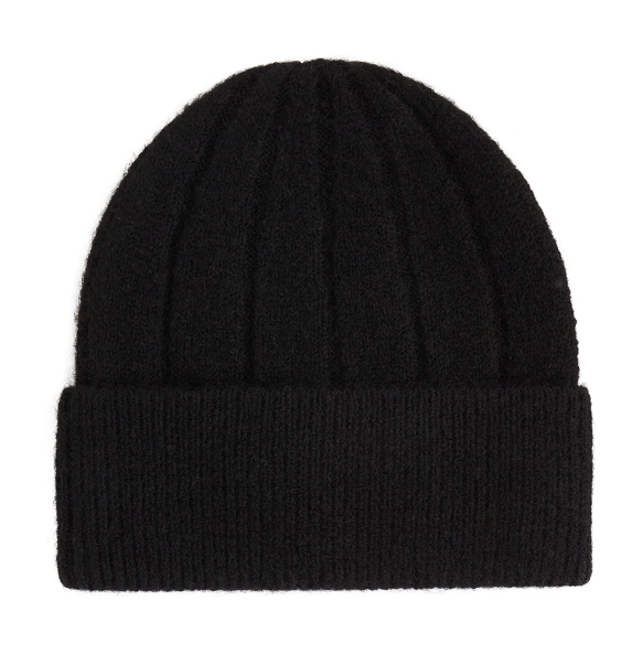 Σκουφάκι TOMMY HILFIGER TH Flag Fluffy Beanie 17779 Μαύρο