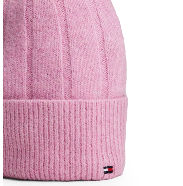Σκουφάκι TOMMY HILFIGER TH Flag Fluffy Beanie 17779 Μωβ