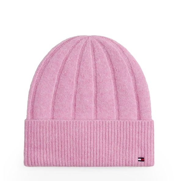 Σκουφάκι TOMMY HILFIGER TH Flag Fluffy Beanie 17779 Μωβ