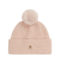 Σκουφάκι TOMMY HILFIGER TH Pom Pom Beanie Lurex 17855 Ροζ