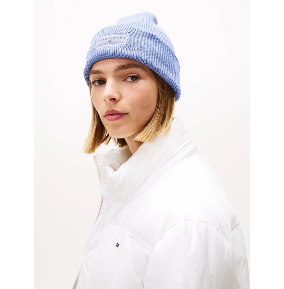 Σκουφάκι TOMMY HILFIGER TH Linear Logo Patch Beanie 17913 Μπλε