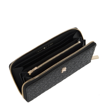 Πορτοφόλι TOMMY HILFIGER TH Icon Monogram Zip-Around 17955 Μαύρο