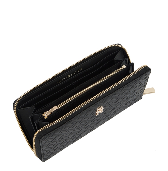 Πορτοφόλι TOMMY HILFIGER TH Icon Monogram Zip-Around 17955 Μαύρο
