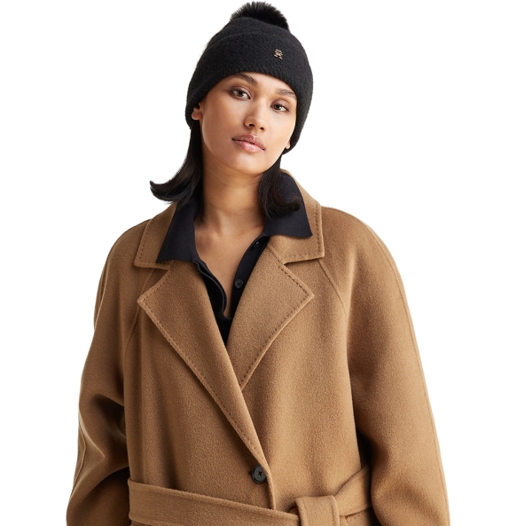 Σκουφάκι TOMMY HILFIGER TH Pom Pom Beanie 18178 Μαύρο