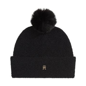 Σκουφάκι TOMMY HILFIGER TH Pom Pom Beanie 18178 Μαύρο