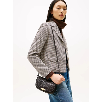 Τσάντακι TOMMY HILFIGER Party Le Mini Croco 18203 Σκούρο Καφέ