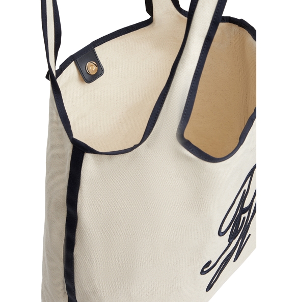 Τσάντα TOMMY HILFIGER TH Summer Tote Canvas 18398 Μπεζ