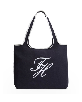 Τσάντα TOMMY HILFIGER TH Summer Tote Canvas 18398 Μπλε