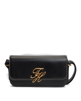 Τσάντα TOMMY HILFIGER TH Script Flap Crossover 18399 Μαύρο