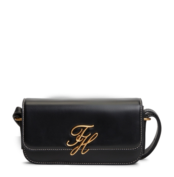 Τσάντα TOMMY HILFIGER TH Script Flap Crossover 18399 Μαύρο
