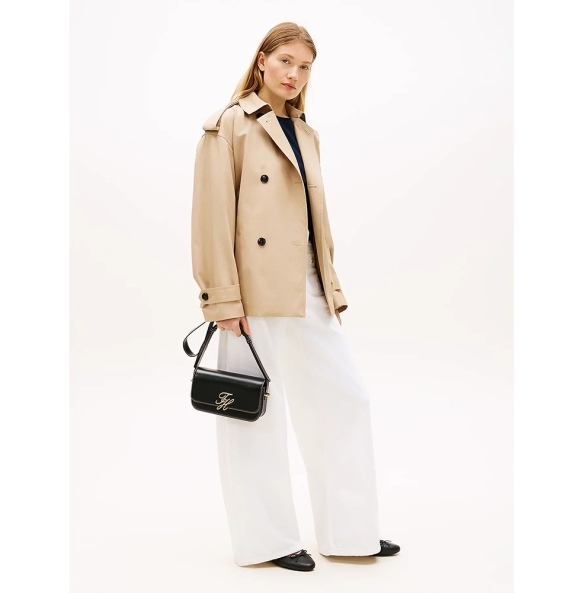 Τσάντα TOMMY HILFIGER TH Script Flap Crossover 18399 Μαύρο