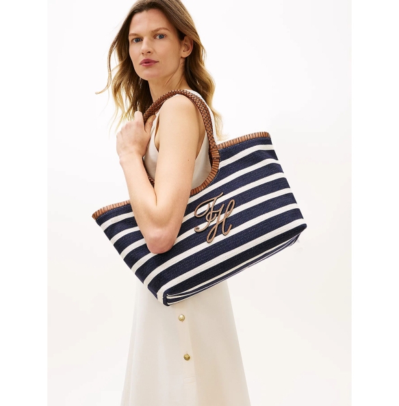 Τσάντα TOMMY HILFIGER TH Summer Tote Stripe 18400 Μπλε Τσάντα TOMMY HILFIGER TH Summer Tote Stripe 18400 Μπλε
