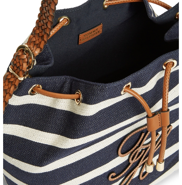 Τσάντα TOMMY HILFIGER TH Summer Bucket Stripe 18401 Μπλε Τσάντα TOMMY HILFIGER TH Summer Bucket Stripe 18401 Μπλε