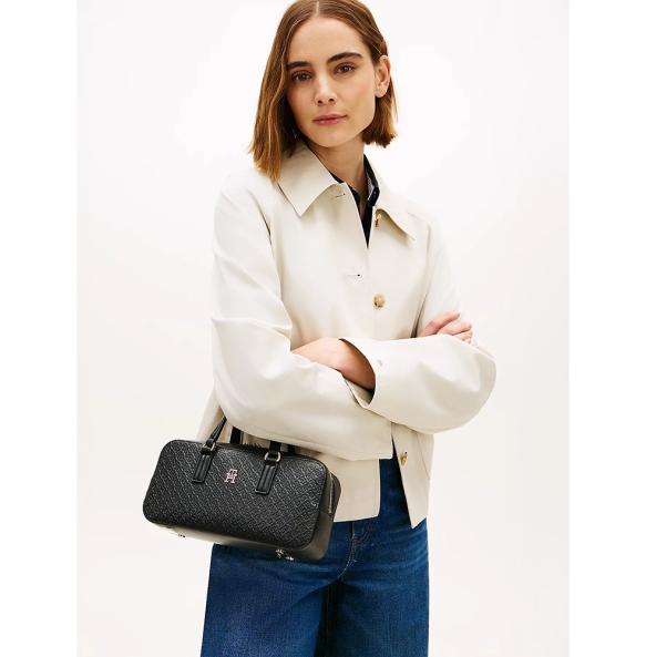 Τσάντα TOMMY HILFIGER TH Daily Crossover Monogram 18415 Μαύρο
